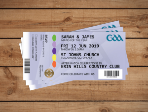 GAA Tickets Wedding Invitations