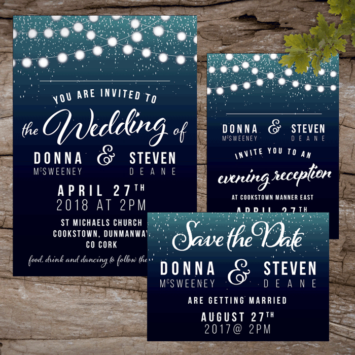 Fairy Lights Wedding Invitations