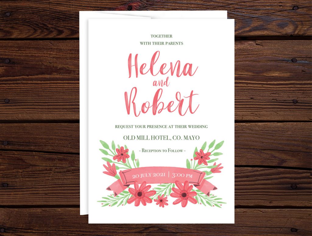 Flowers wedding invitations